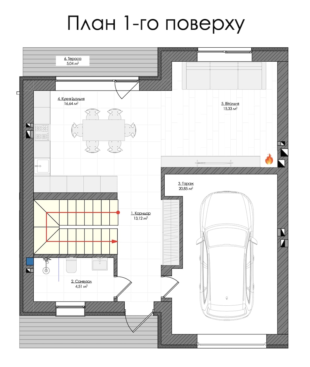 План-проект таунхауса Chelsea Town: перший поверх