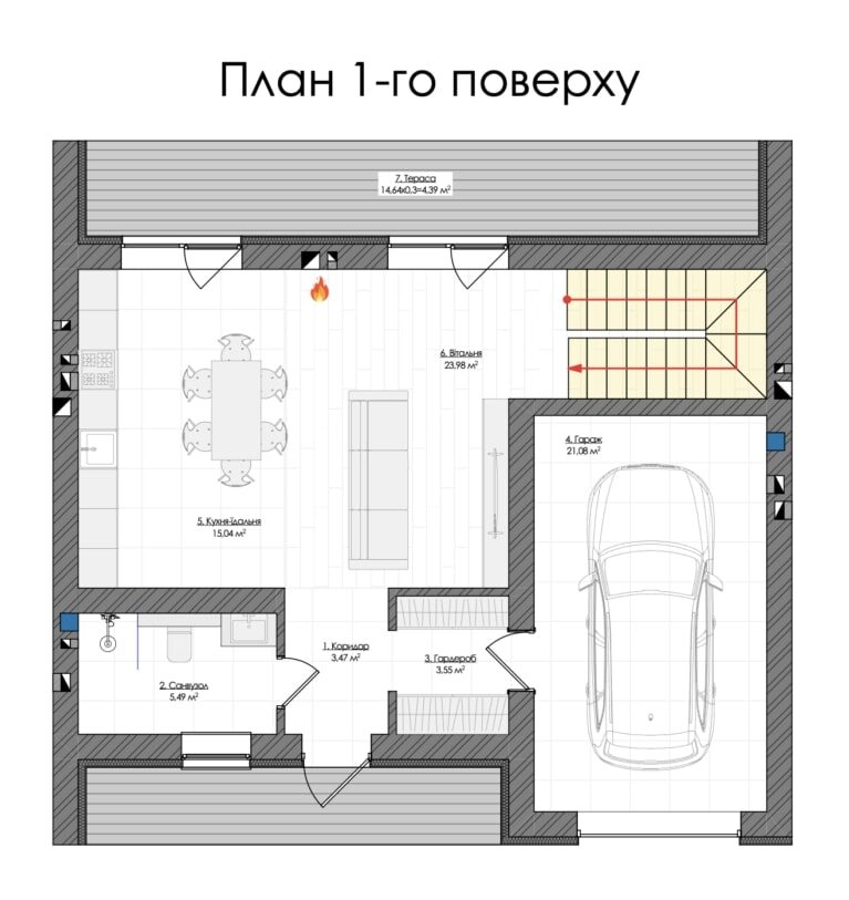 Таунхаус в Крихівцях Chelsea Town: перший поверх, 145 м2